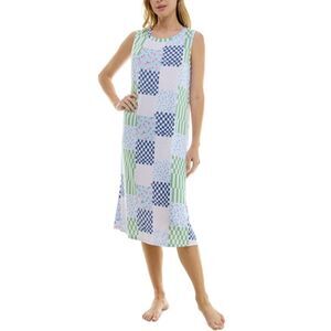 NEW NWT Patchwork Sz Small Soft Stretchy Sleeveless Lounge Night Gown ROUDELAIN